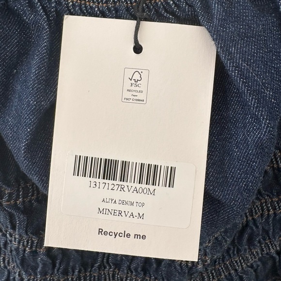 Reformation Aliya Denim Top Medium NWT - Picture 3 of 6